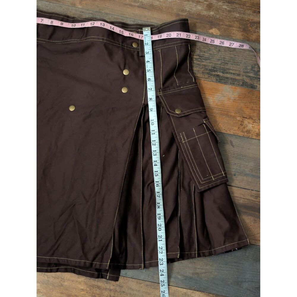 Damn Near Kilt'em Utility Kilt Brown 100% Cotton Cargo Pockets XL - Picture 6 of 6